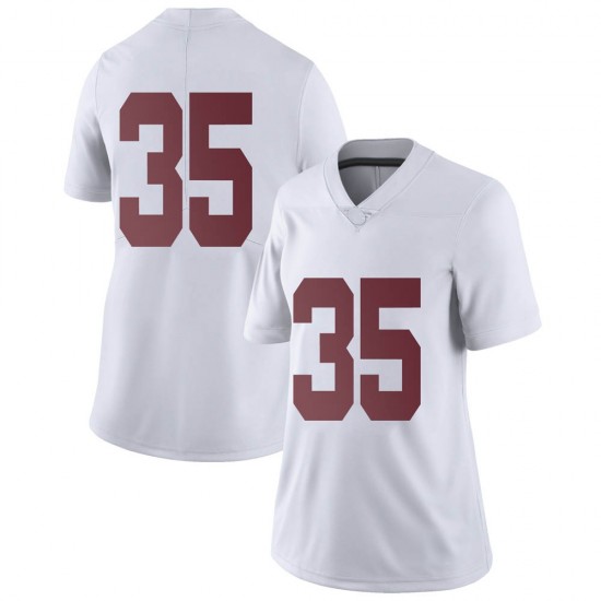 Alabama Crimson Tide Women's Cooper Bishop #35 No Name White NCAA Nike Authentic Stitched College Football Jersey UN16R45OL